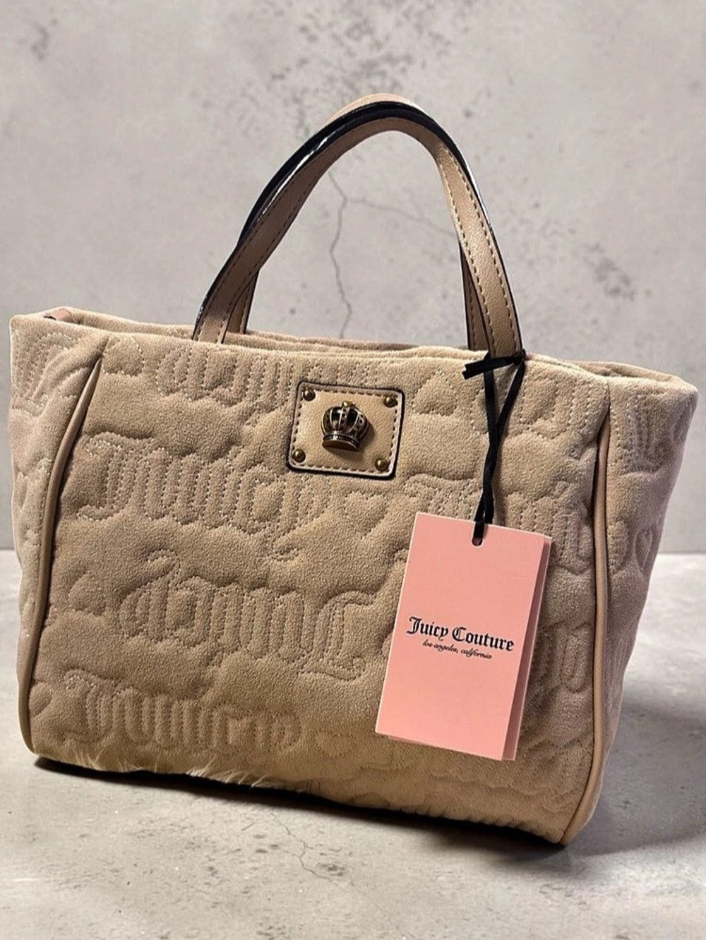 Juicy Couture Embossed Shoulder Bag in  Buff Beige NWT